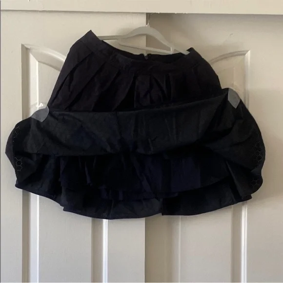 Michael Kors Black Pleated Eyelet Skater Skirt - Picture 3 of 7